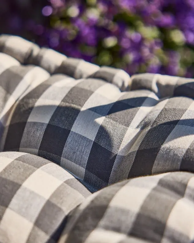 Dibor Traditional Grey Striped Summer Outdoor Garden Bench Cushion L112cm x W44cm 4