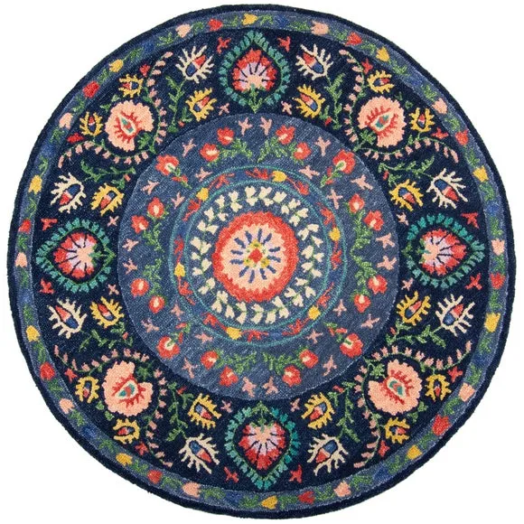 Hani Floral Wool Round Rug 5