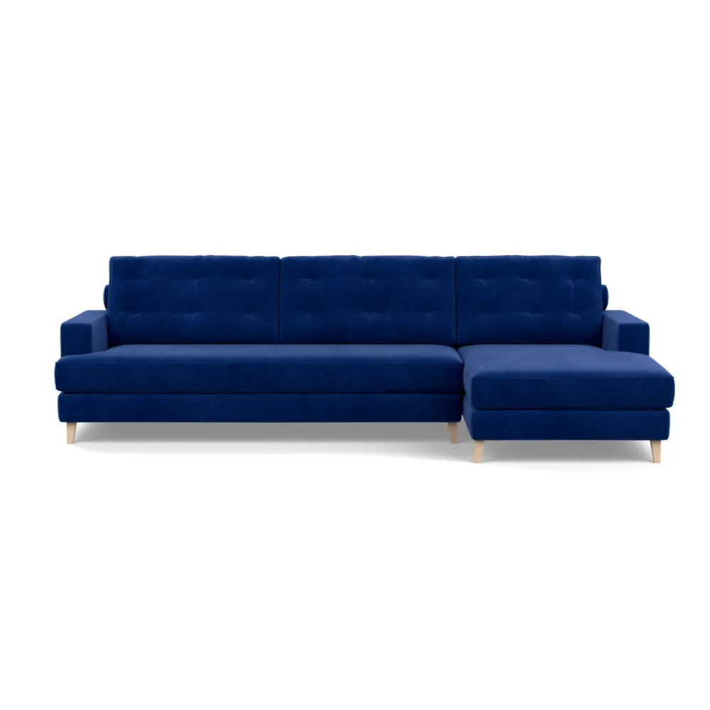 Heal's Mistral Right Hand Facing Corner Sofa Smart Luxe Velvet Azure Natural