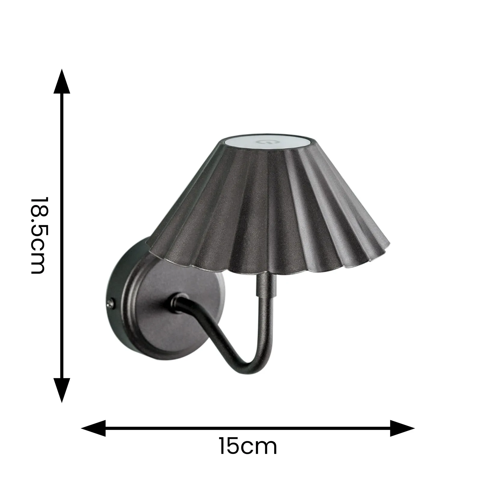 ValueLights Avery Set of 2 Rechargeable Easy Fit Wall Light Fittings in Black 5