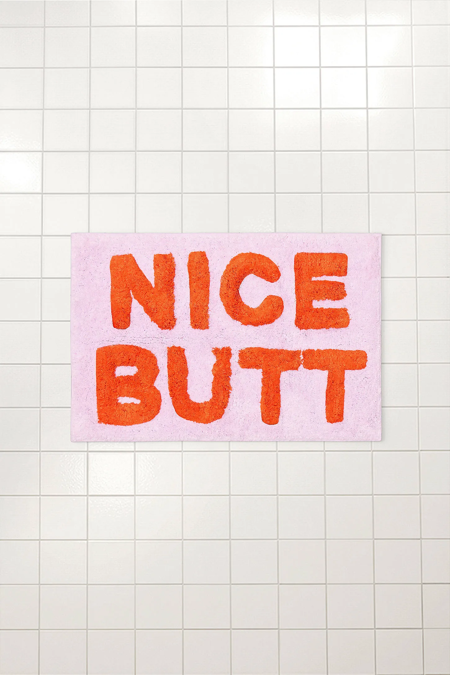 Lilac & Red Nice Butt Bath Mat - Lilac