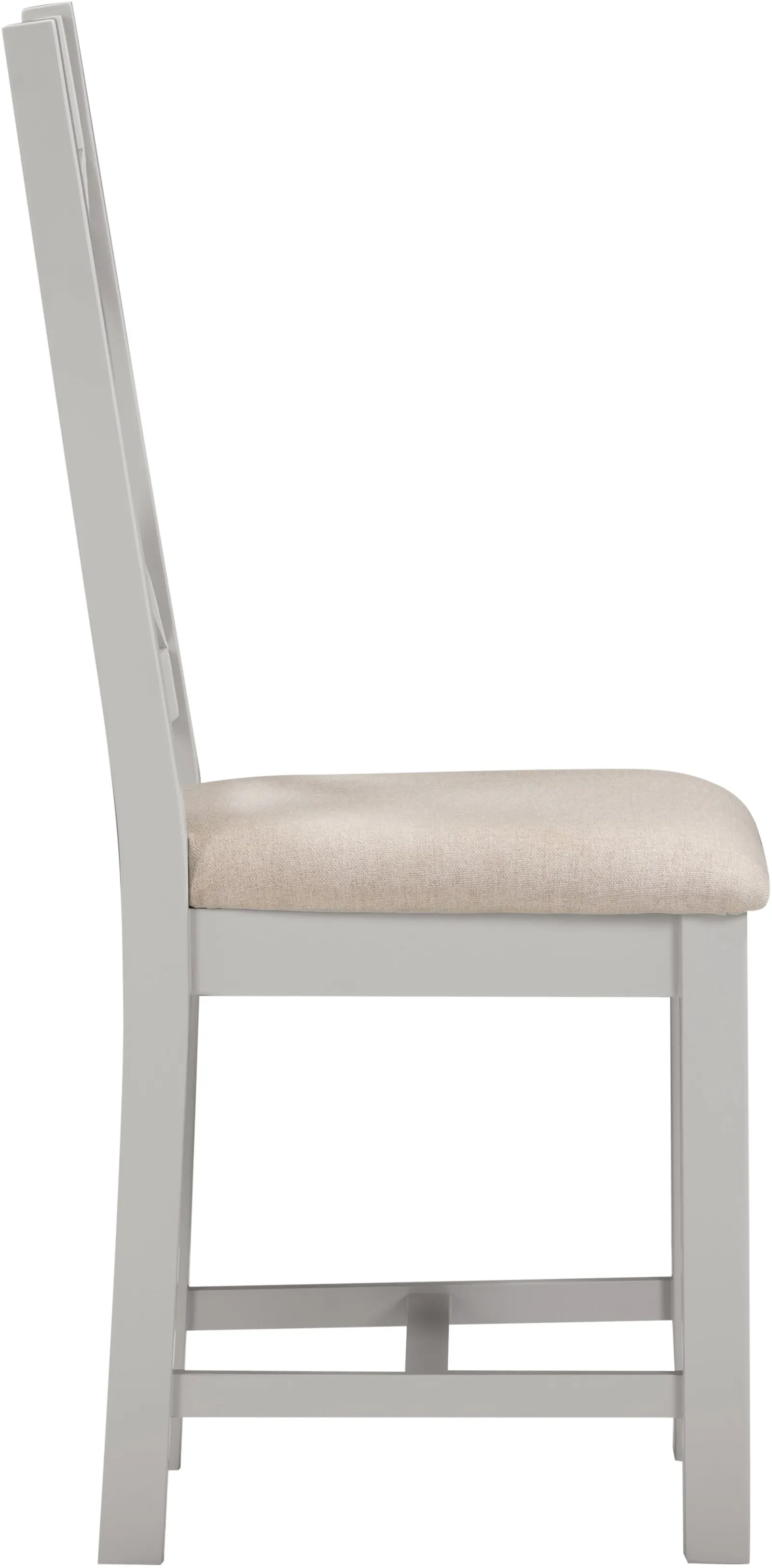 Seconique Windsor Ivory Cross Back Chair (Box of 2) in Light Grey 5