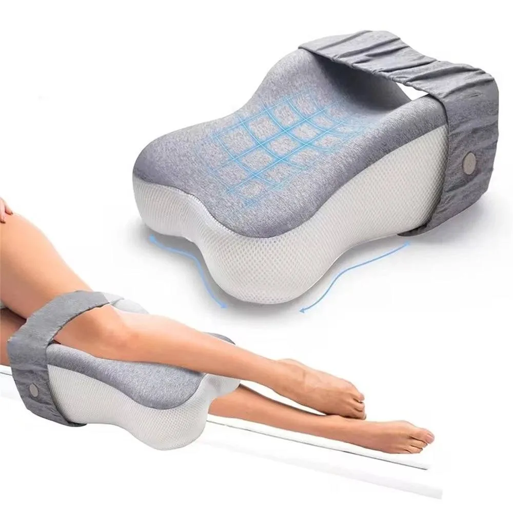 SPETLEK Memory Foam Knee Pillow for Side Sleeper Hip Support in Grey
