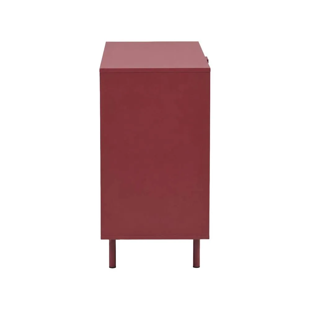 sweeek Chest of 3 drawers wood decor & metal in Burgundy 5