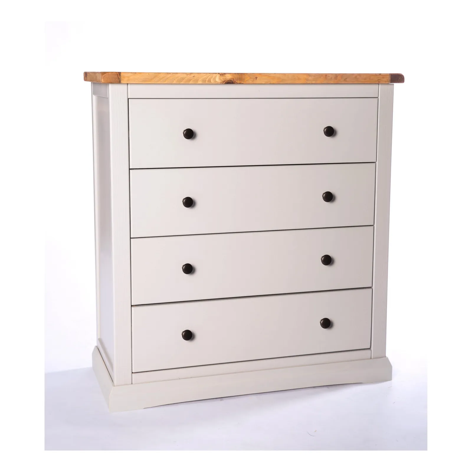 Cabinet Bits Loreo 4 Drawer Chest of Drawers Brass Knob in Light Grey 2