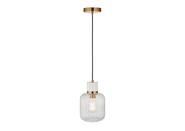 Travi 1 Light Ribbed Ceiling Pendant - White - Home Accessories - In Time for Christmas