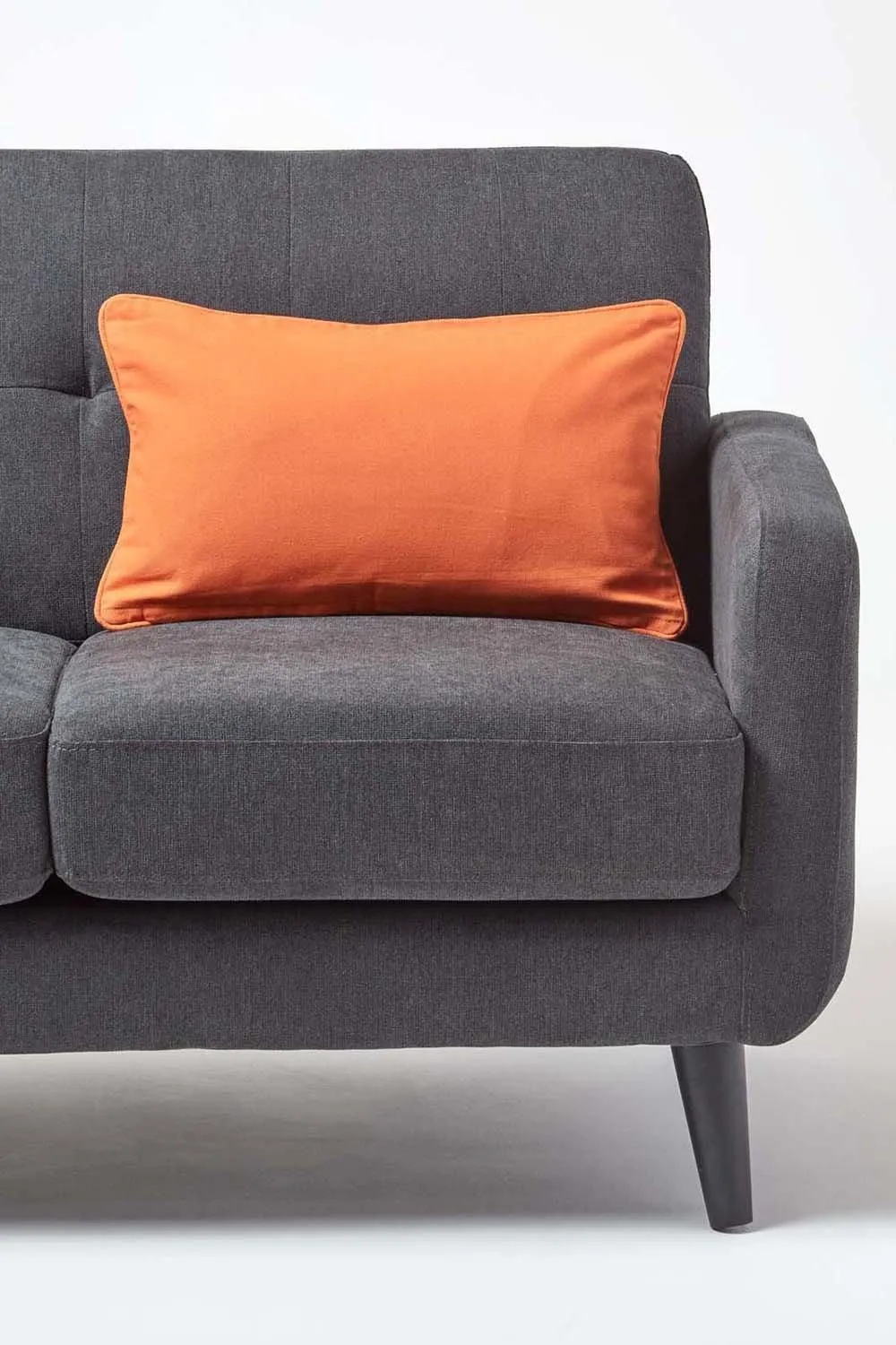 Homescapes Cotton Plain Cushion Cover in Burnt Orange 4