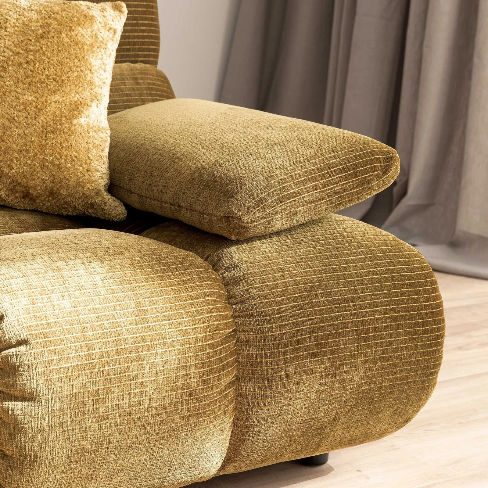 Bryce 2.5 Seater With Armrest Right, Yellow | Barker & Stonehouse 2