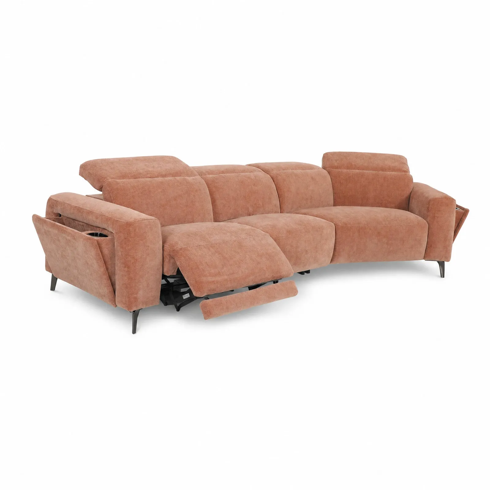 Cedro Curved Recliner Sofa - Power Lhf Fabric | Barker & Stonehouse 4