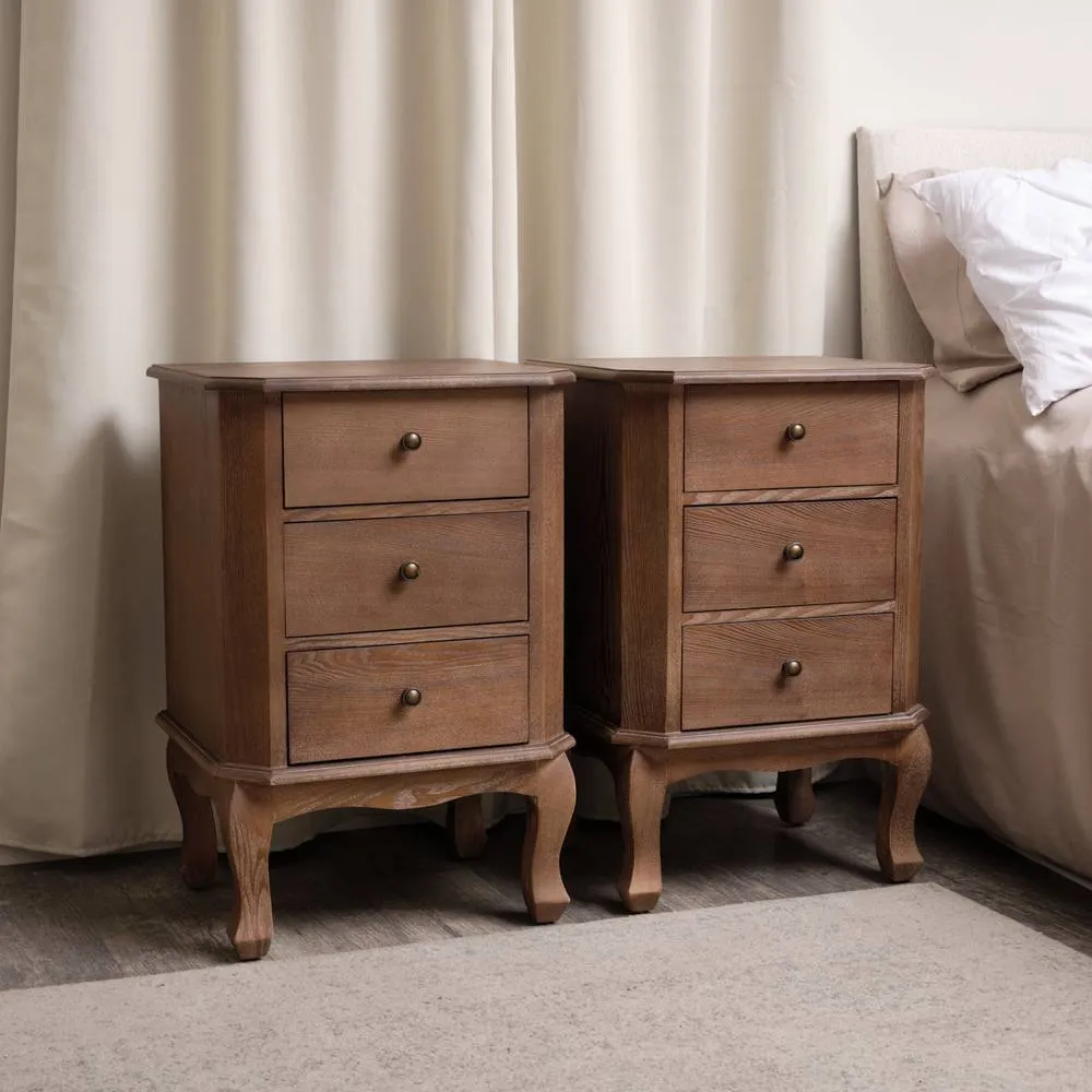 Melody Maison Dressing Table Set, Chest & Pair of Bedside Tables - Ashwell Range in Brown 6