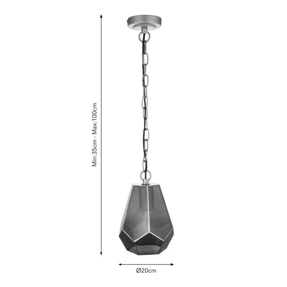 Hartnell Art Deco Adjustable Outdoor Pendant Light 6