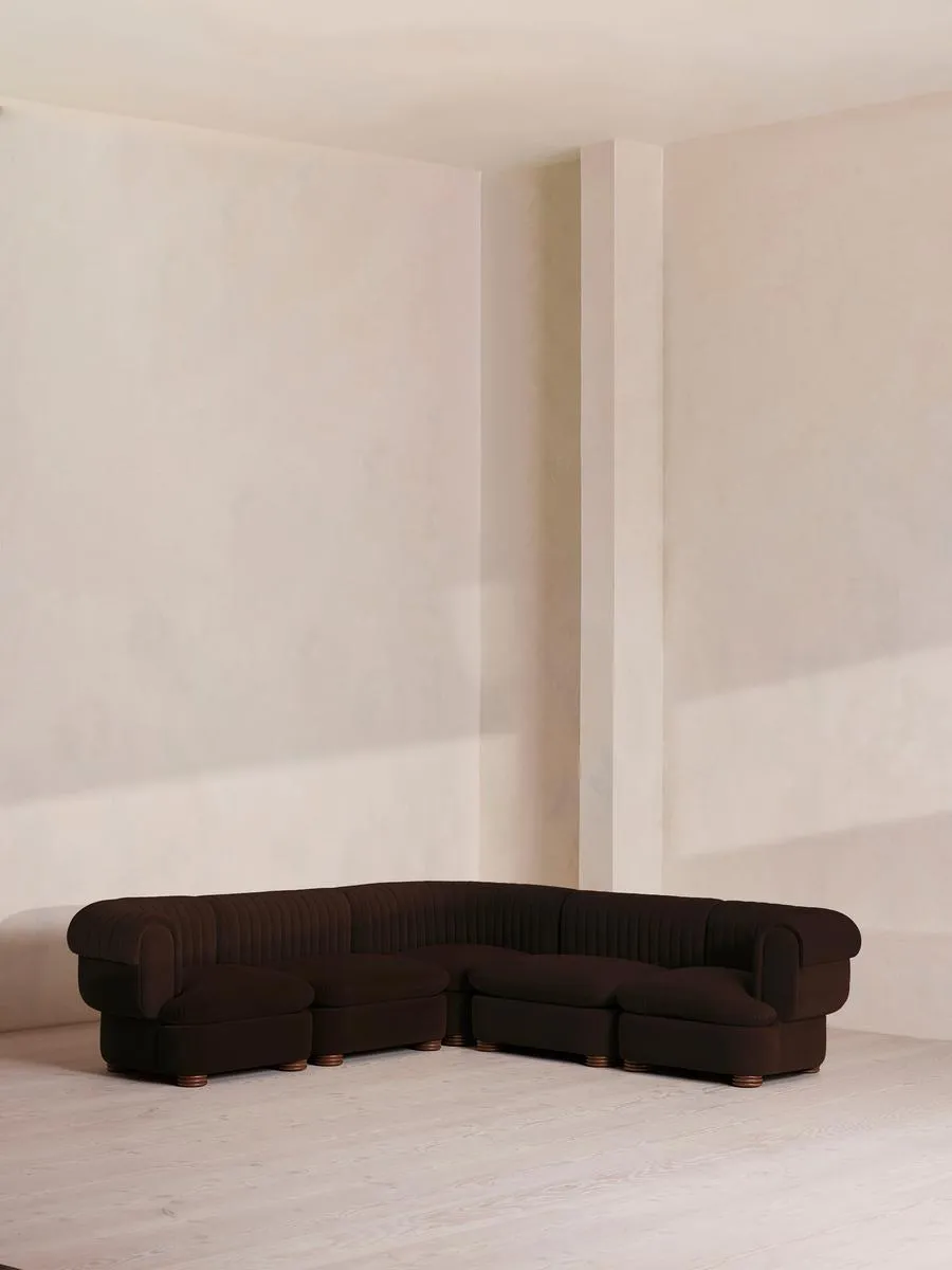 Rava Modular Sofa, Corner Sofa, Velvet, Chocolate