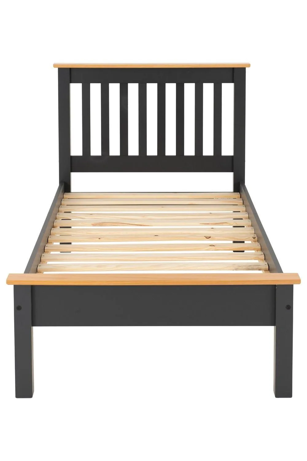 Seconique Monaco 3' Single Bed Low Foot End in Dark Grey 3