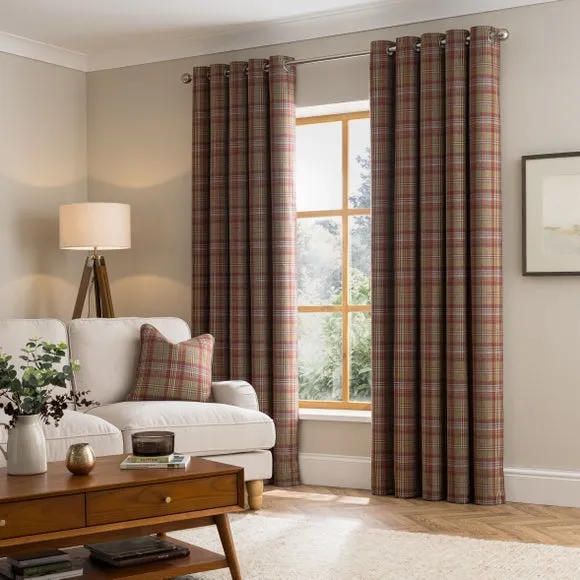 Kenmore Check Eyelet Curtains 2
