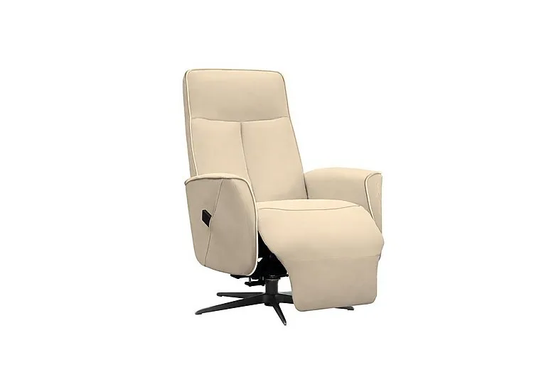 Maribo Fabric Lift and Rise Power Recliner Chair with Power Headrest and Black Base - Stingray Linen