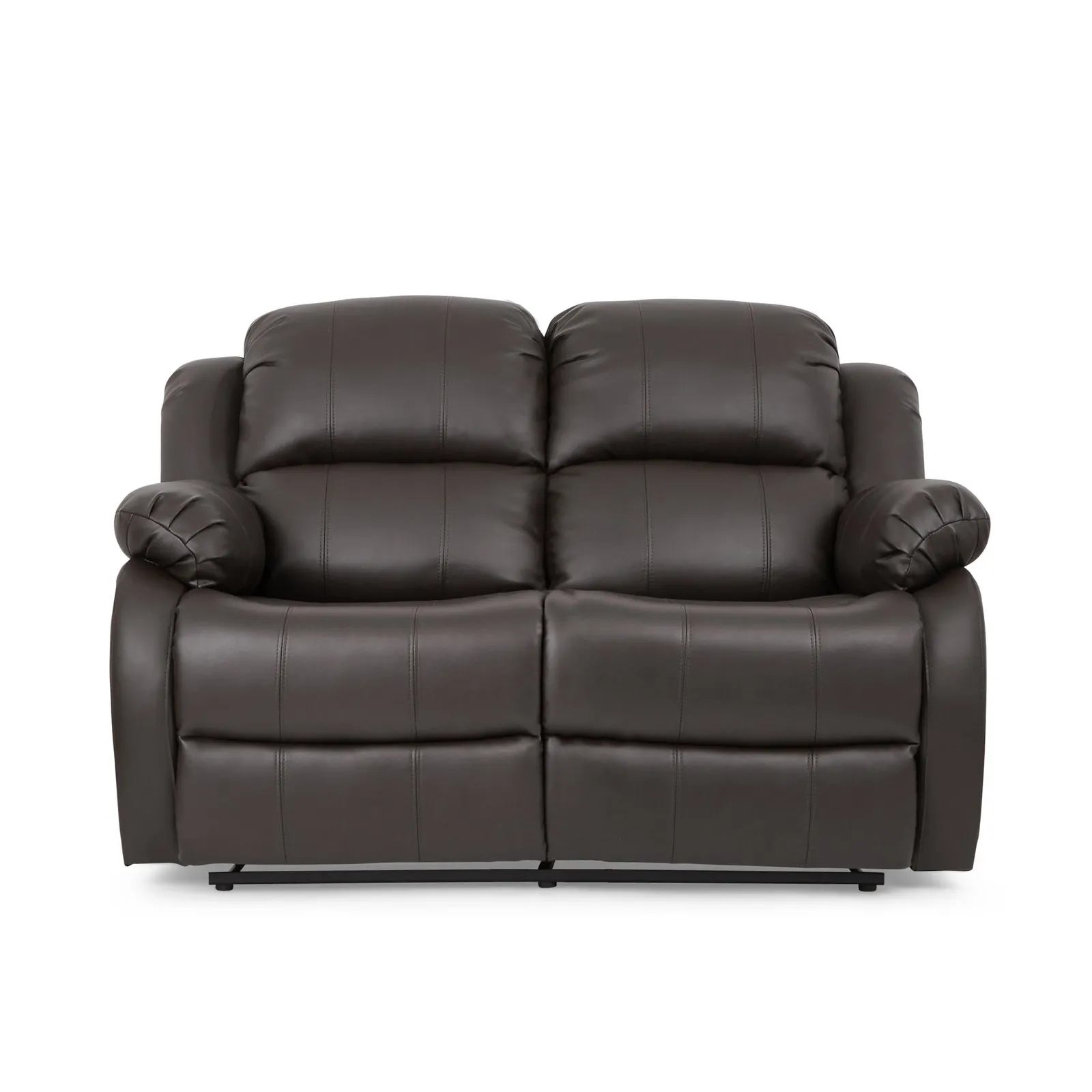 Anton Bonded Leather Reclining 2 Seater Sofa - Grey Grey