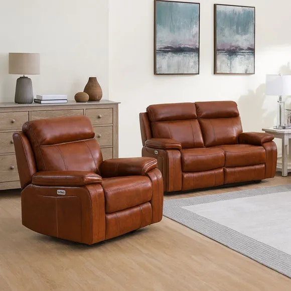 Bilston Leather 2 Seater Power Reclining Sofa 2