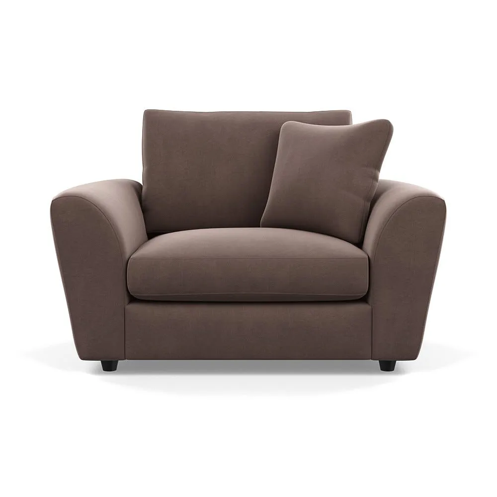 Heal's Snooze Loveseat Smart Velvet Mouse Black Feet 1