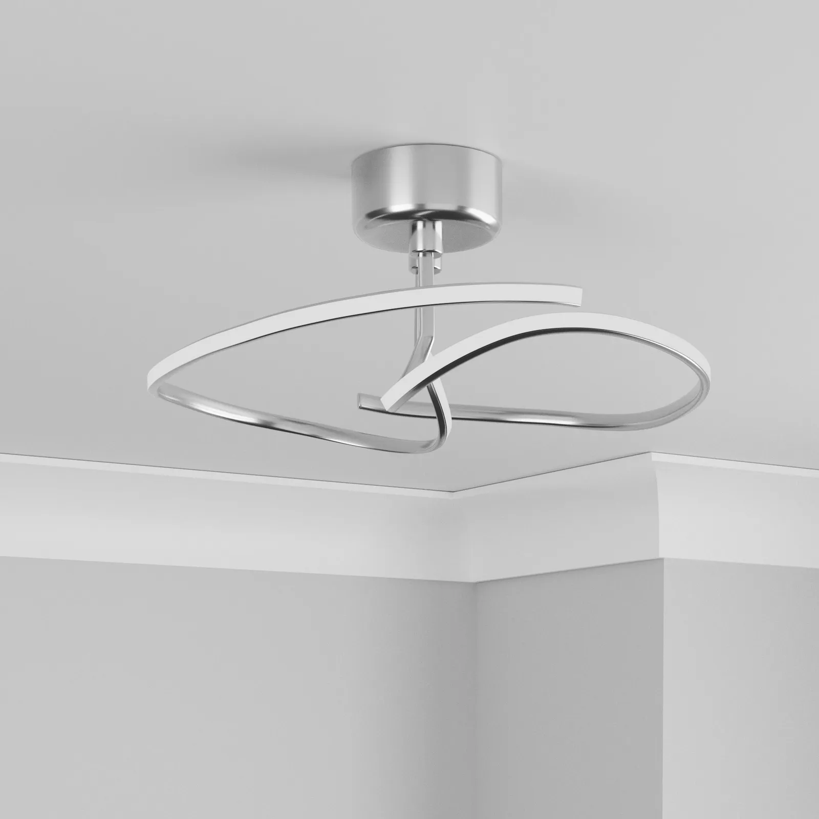 Cortez Ceiling Fitting Brushed Silver Silver