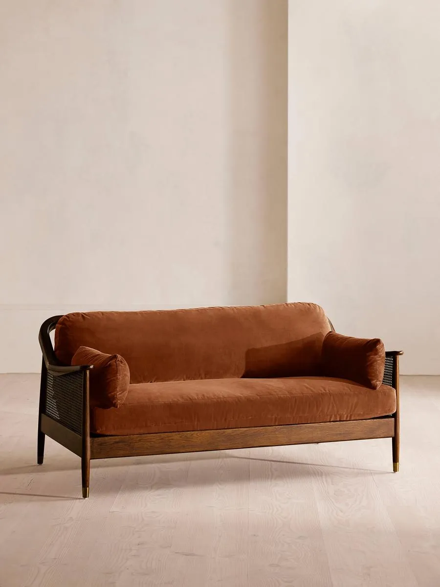 Atlanta Three Seater, Velvet, Cinnamon
