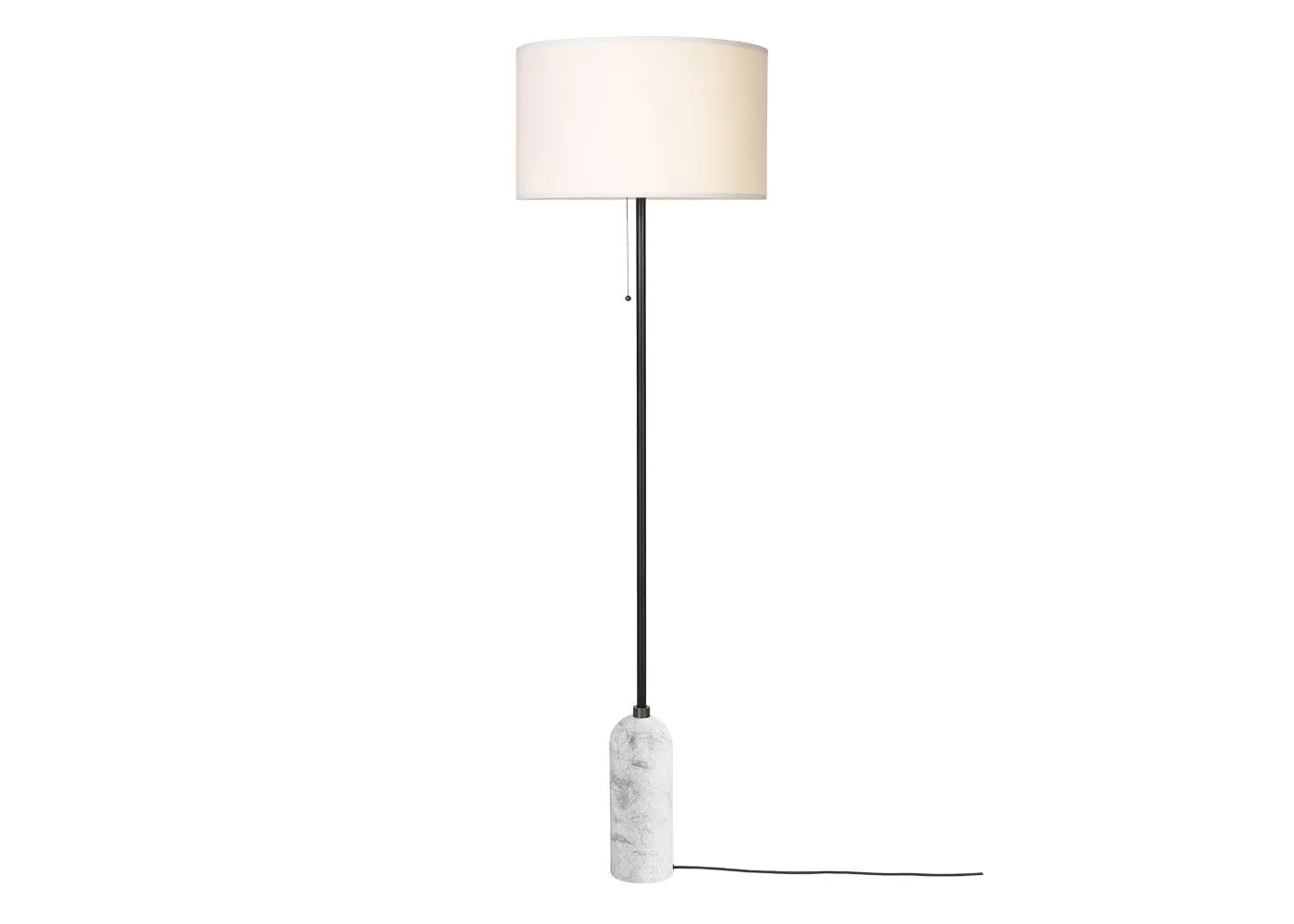 Gubi Gravity Floor Lamp White Marble Base White Shade 1