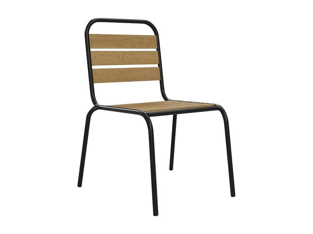 Vente-unique Garden Dining Set In Polywood & Metal: A Table W.70 Cm & 2 in Black 5