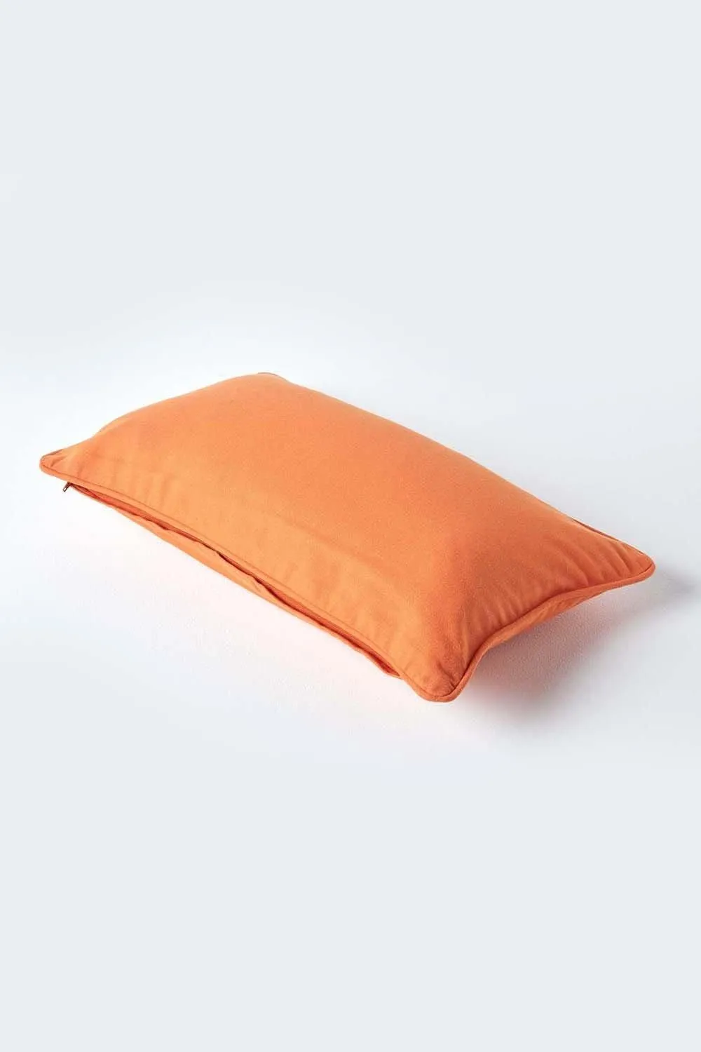Homescapes Cotton Plain Cushion Cover in Burnt Orange 3