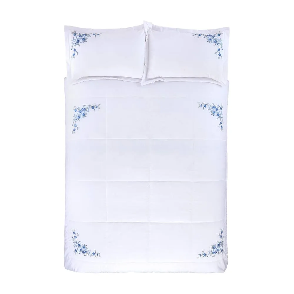 Rapport Home Floral Ribbon Bedspread (254x254 cm) in White 3