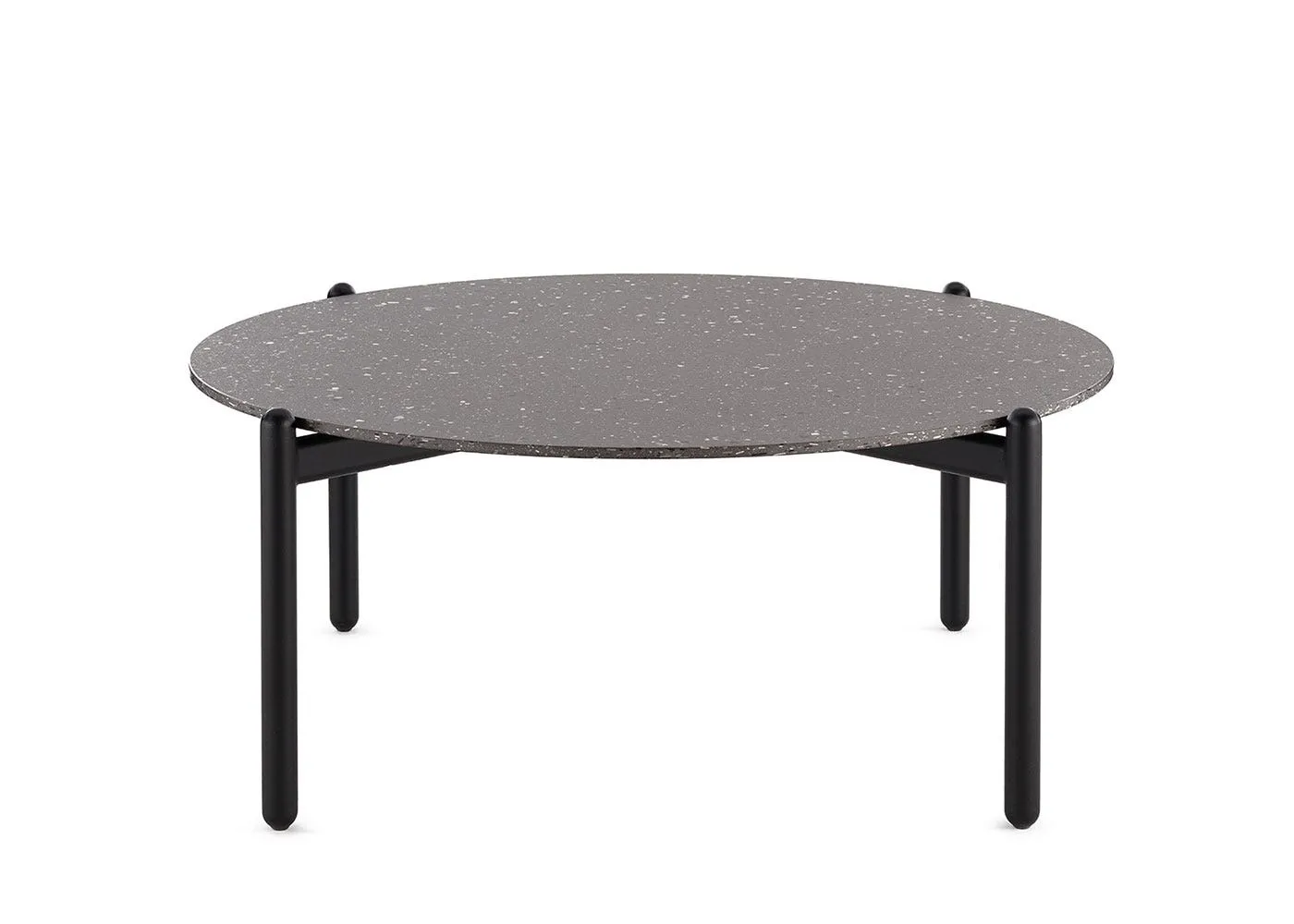 Kartell Undique Coffee Table Black Terrazzo Top Black Base Large