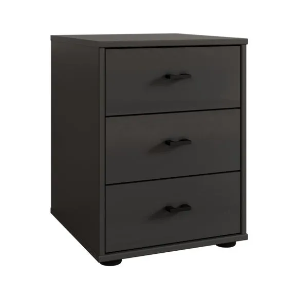 Wiemann Kahla Glass Fronted 3 Drawer Bedside Table 3