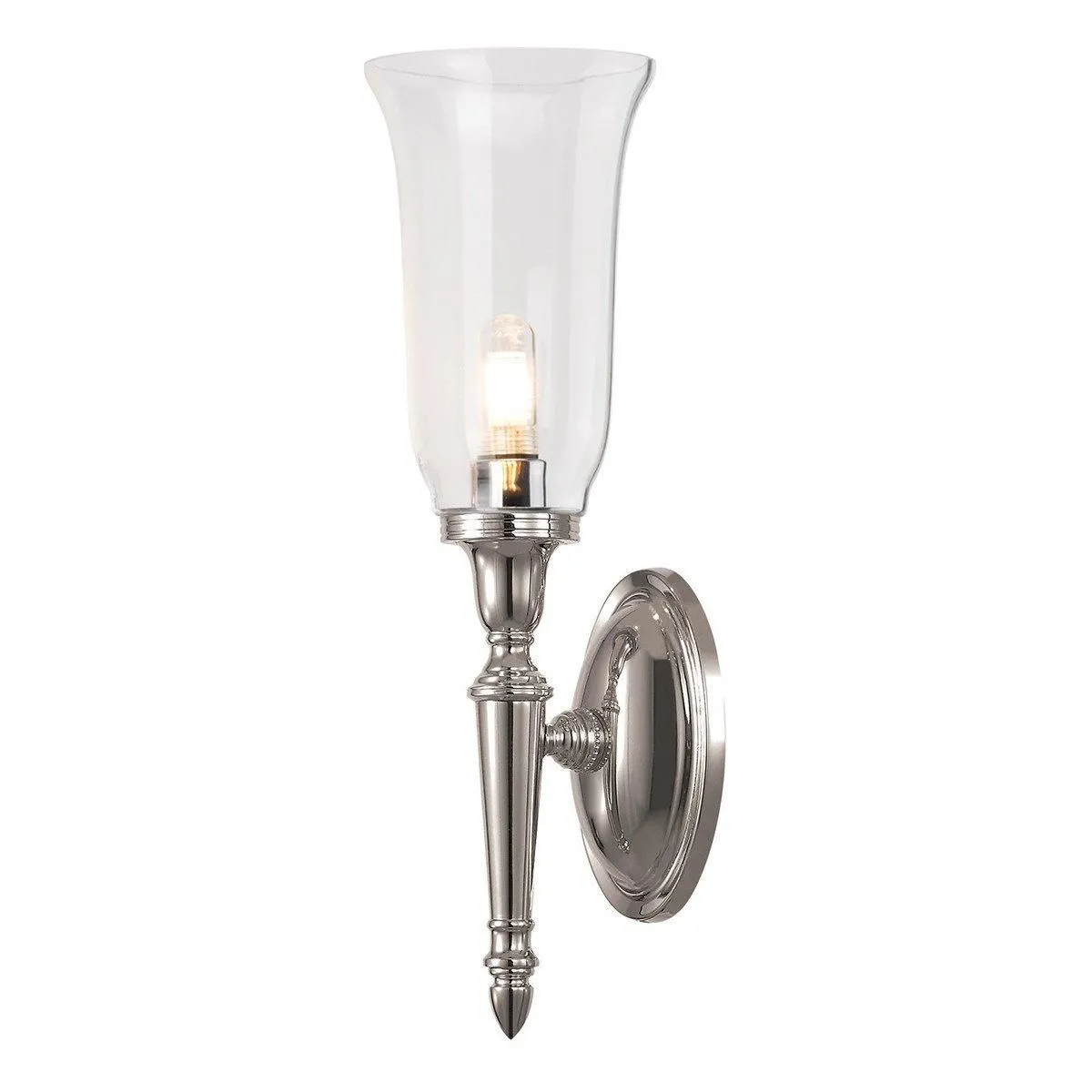 Netlighting Dryden 1 Light Bathroom Wall Light Polished Nickel IP44 G9 in Grey