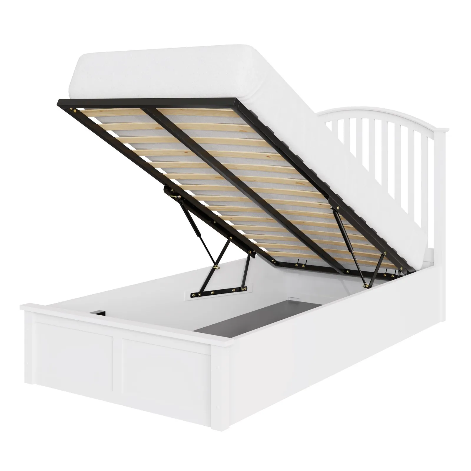 GFW Madrid Wooden Ottoman Storage Bed in White 2