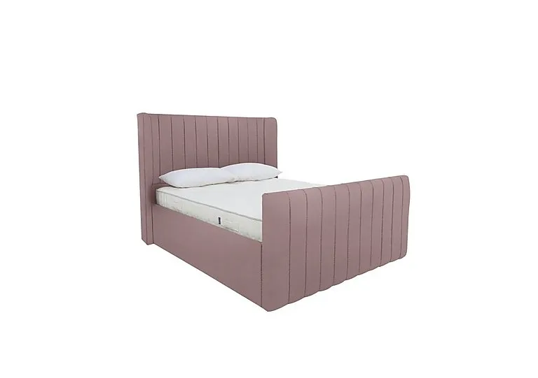 Eira High Foot End Ottoman Bed Frame - Super King - Velvet Lilac