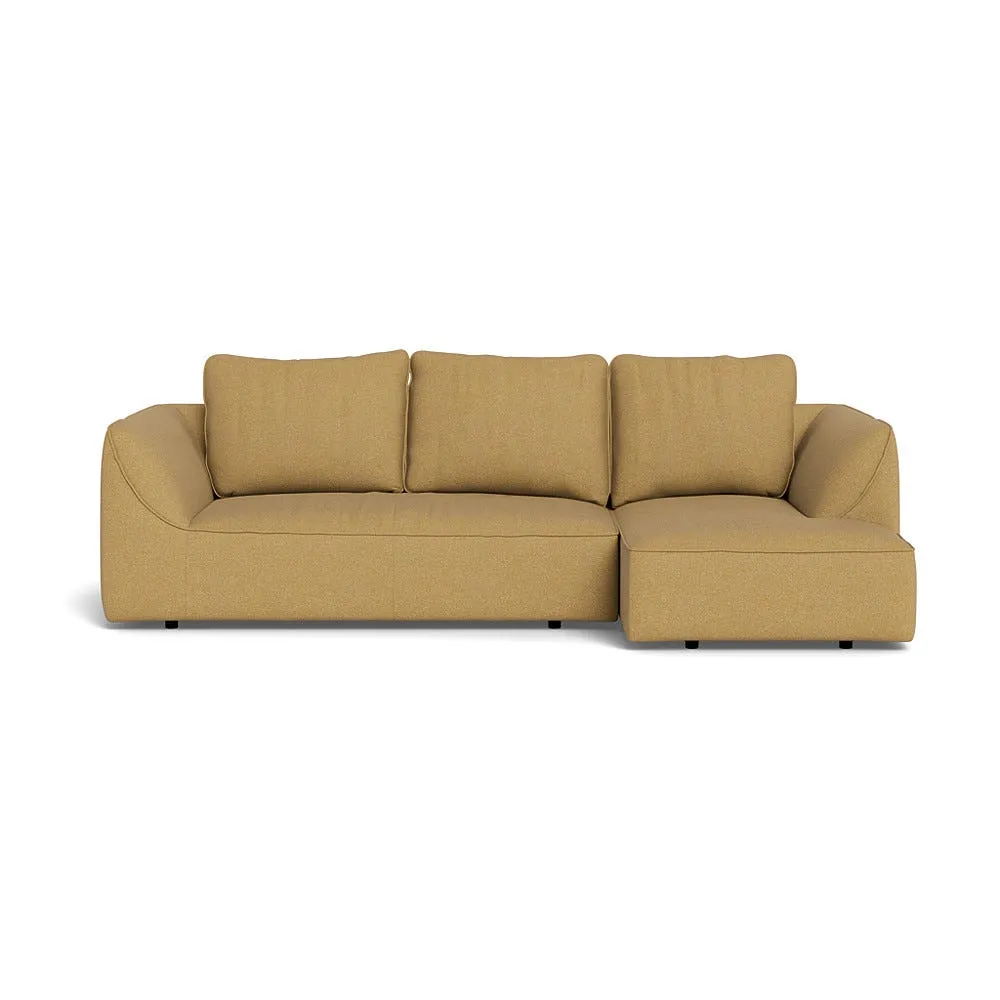 Heal's Morven Right Hand Facing Corner Chaise Sofa Boucle Tweed Citrine Black Feet 1