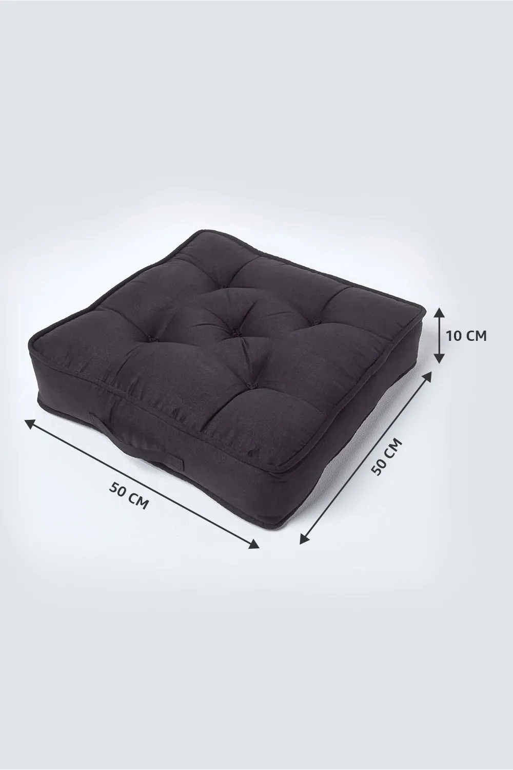 Homescapes Faux Suede Armchair Booster Cushion in Black 2