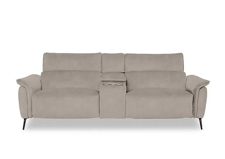 Jude Fabric 3 Seater Power Recliner Sofa with Smart Console and Power Headrests - Dexter Ivory