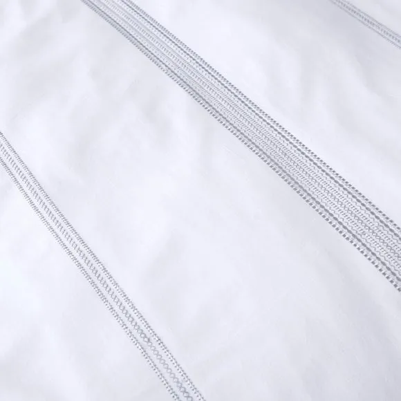 Appletree Boutique Embroidered Band 200 Thread Count 100% Cotton Duvet Cover & Pillowcase Set 5