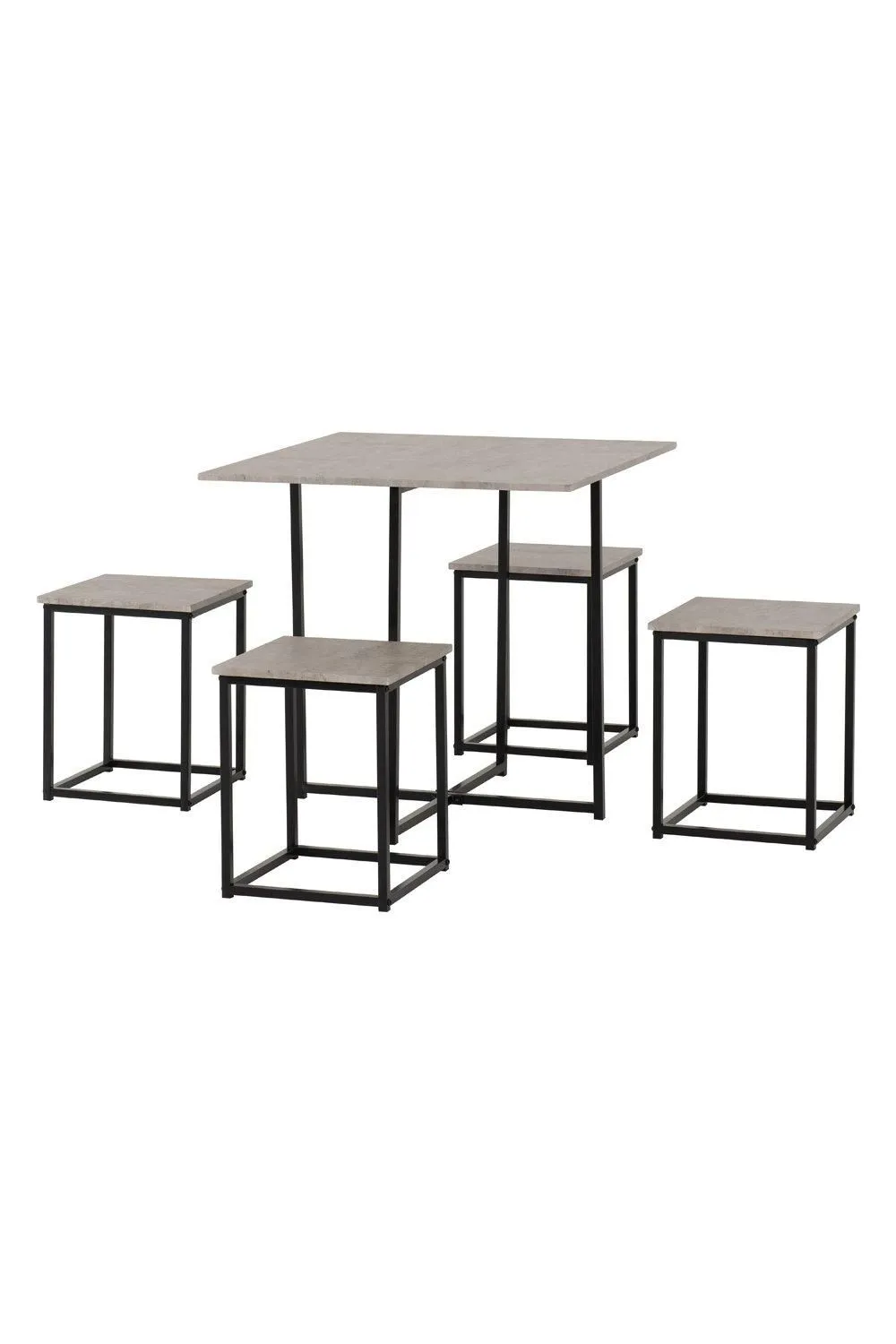 Seconique Kent 1+4 Stowaway Dining Set in Stone 3