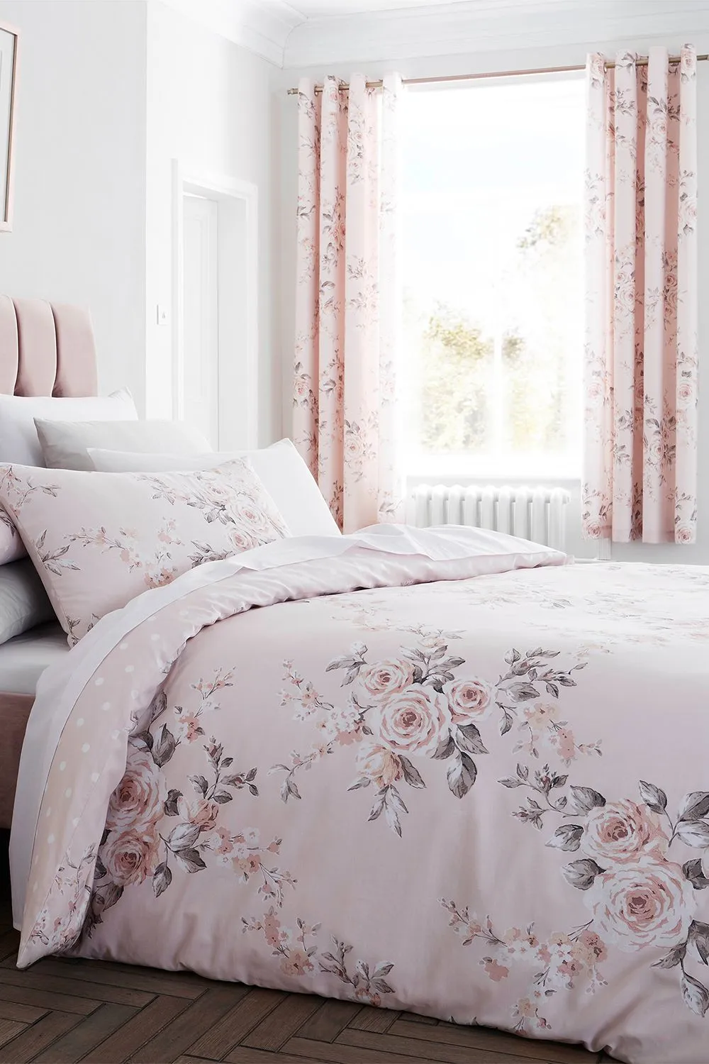 Catherine Lansfield 'Canterbury' Floral Duvet Set in Pink