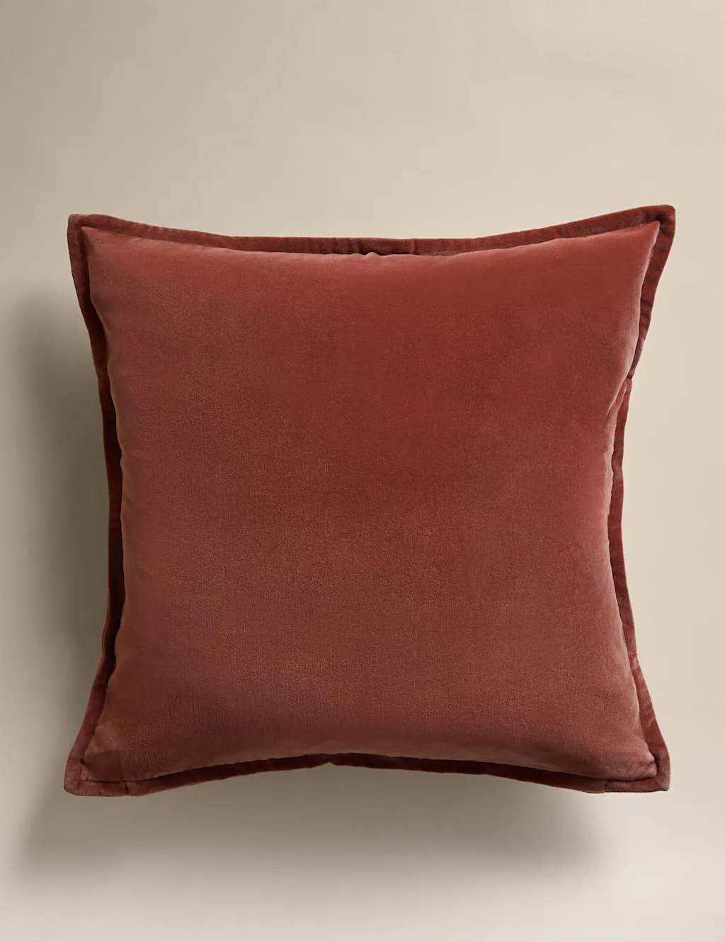 M&S Pure Cotton Velvet Cushion Spice