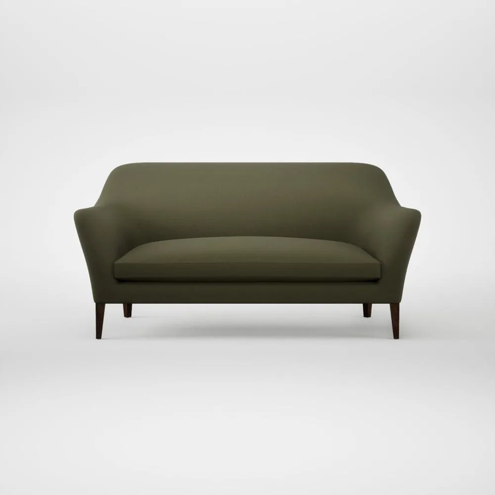 Heal's Wallis 3 Seater Sofa Smart Cotton Linen Myrtle Walnut Stained Feet 1