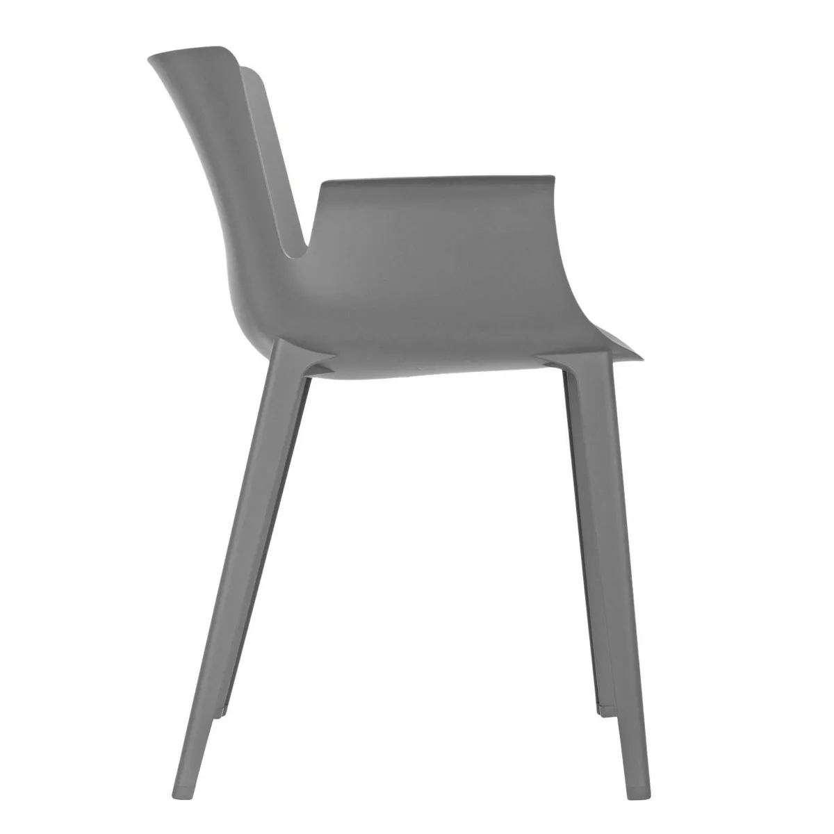 Kartell Piuma Dining Chair With Arms, Grey Plastic | Barker & Stonehouse 4