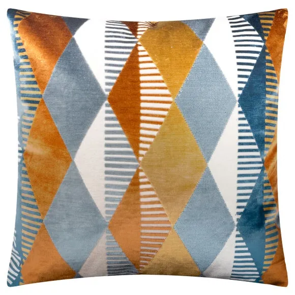 Furn. Metro Harlequin Velvet Square Cushion 3