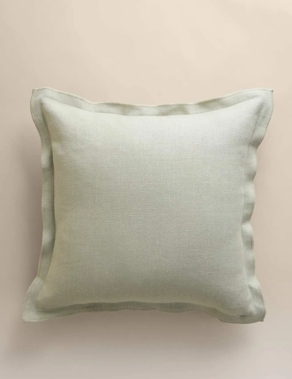 M&S Pure Linen Cushion Soft Green