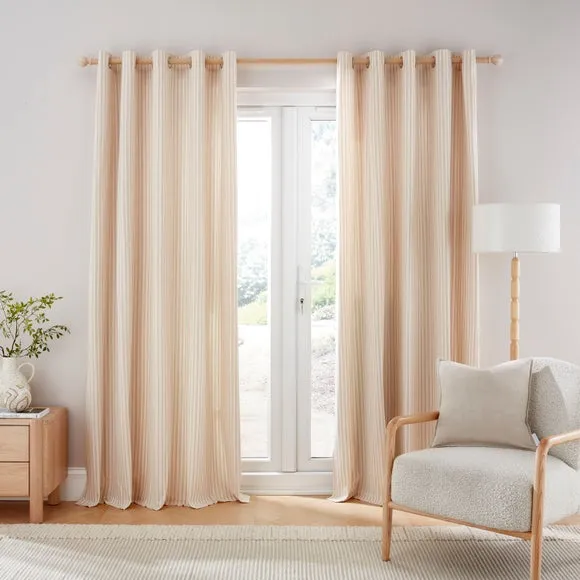 Linford Stripe Unlined Eyelet Curtains 2