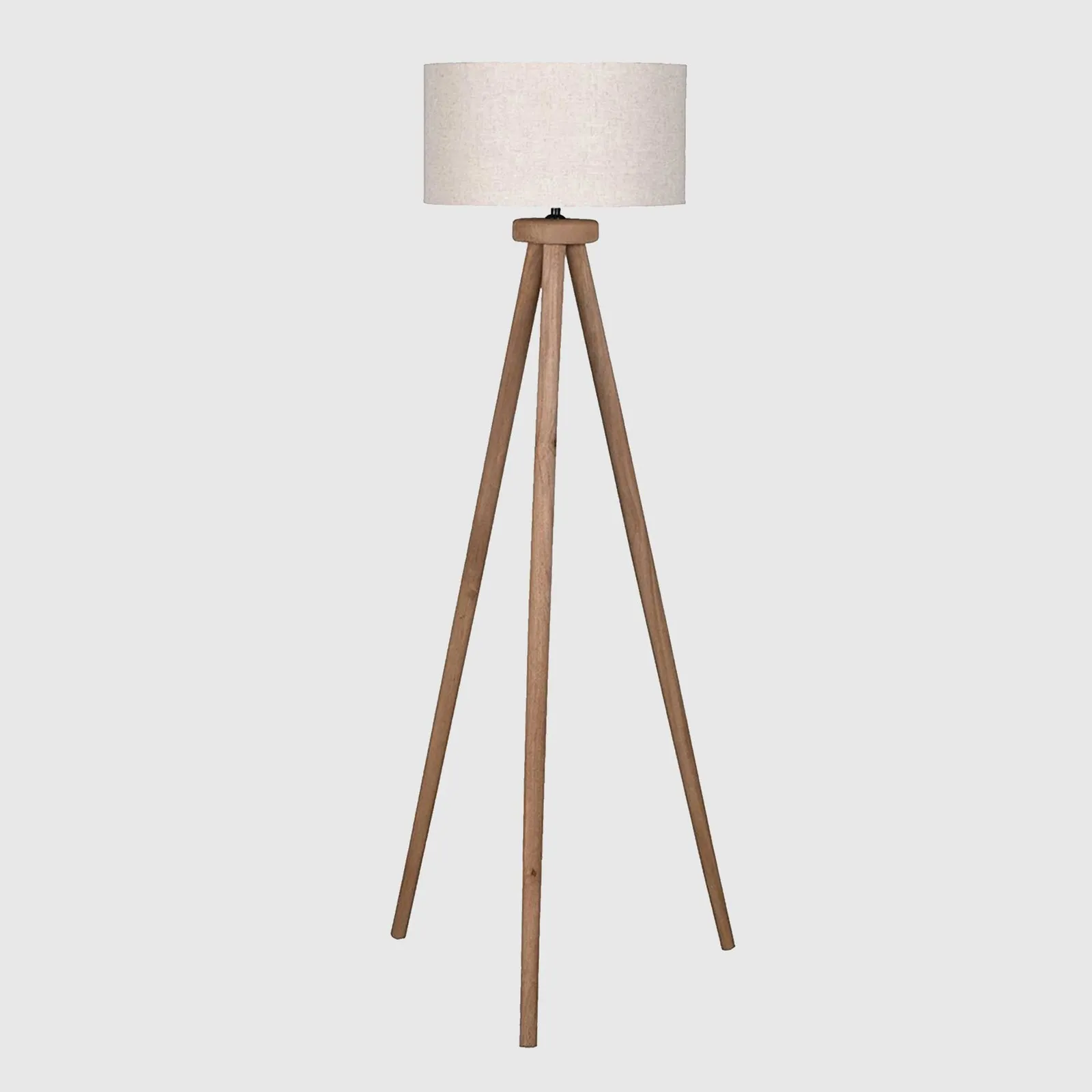 Natural Wood Tripod Floor Lamp, Neutral | Barker & Stonehouse