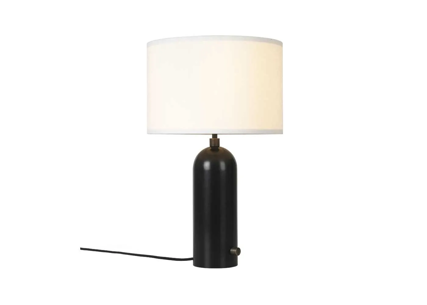 Gubi Gravity Table Lamp Small Blackened Steel Base White Shade 1