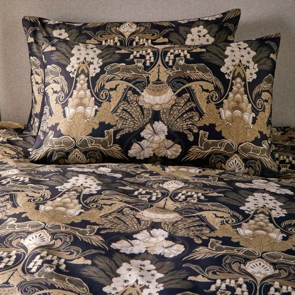 Laurence Llewelyn-Bowen Suburban Jungle 100% Cotton Duvet Cover & Pillowcase Set Black 3