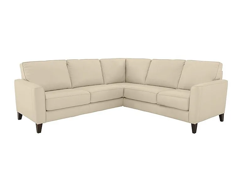 Brondby Large Leather Corner Sofa - BV Bisque