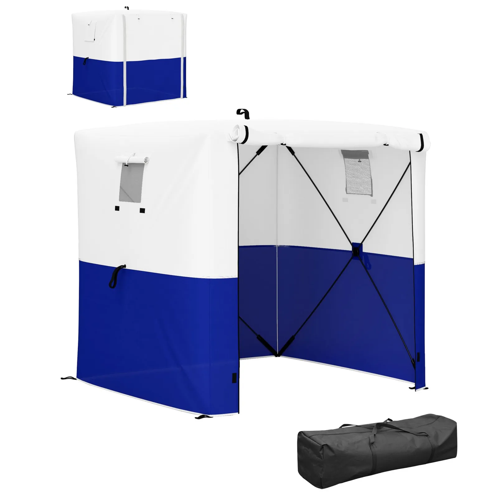 OUTSUNNY 2 x 2m Pop Up Gazebo with Sides Easy up Party Tent with Carry Bag in Dark Blue 2